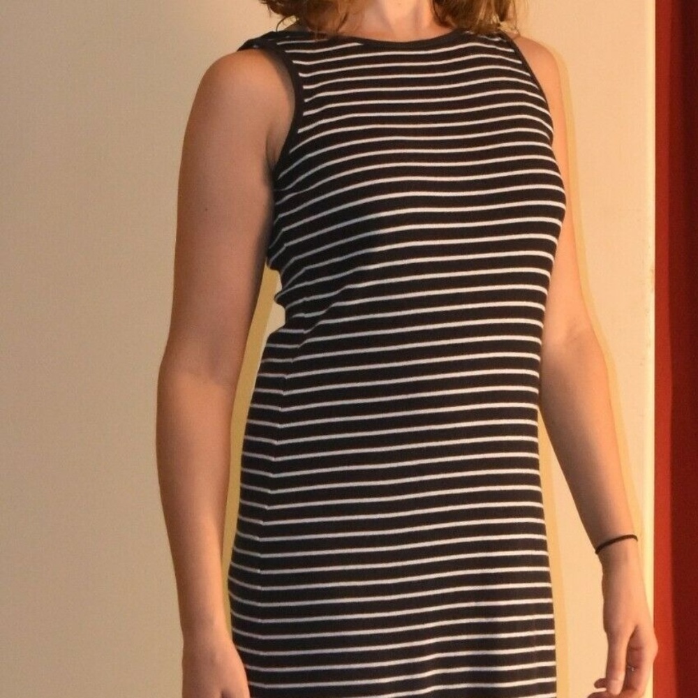 Thick Knit, Stripped French Blue and White Maxi